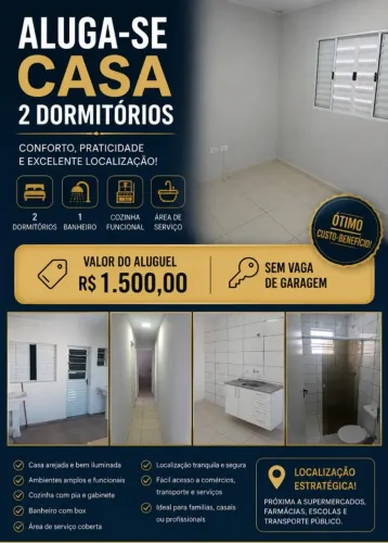 Casa para Locação em São Miguel Paulista - 4 Cômodos - R$ 1.500/mês