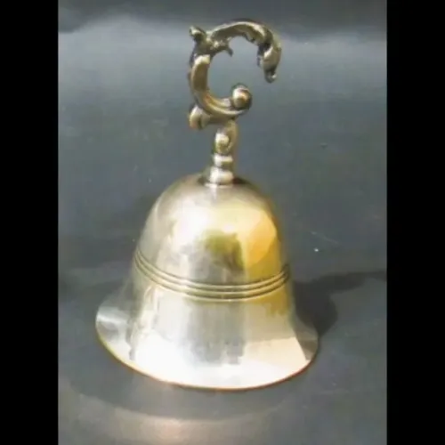 Elegante Sino sineta Turco de mão espessurado Á PRATA detalhe pega no feito voluta