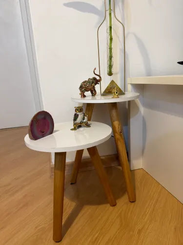 Mesas Laterais Redondas - Kit com 2 Peças