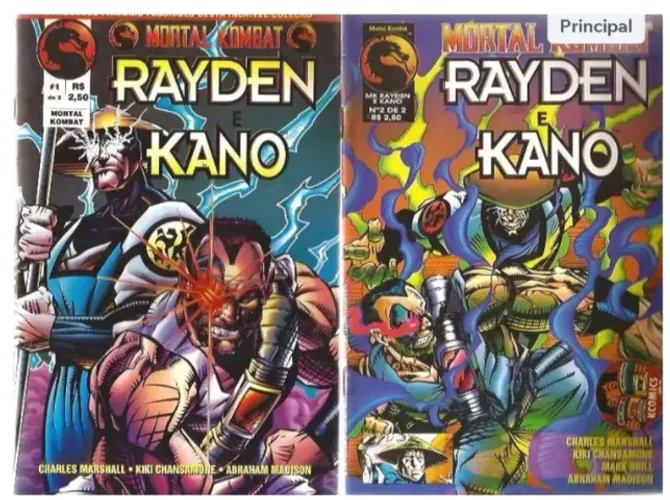 Mortal Kombat - 1 e 2 coleçao Rayden e Kano Editora Escala m16