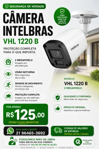 Camera CFTV Intelbras Vhl 1220b 2 Megapixel nova na caixa