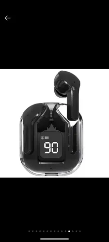 Fone Bluetooth TWS com Display Digital e Case Transparente