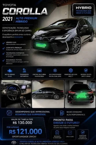 Toyota Corolla Altis Prem. Hybrid 1.8 Flex AUT 2021