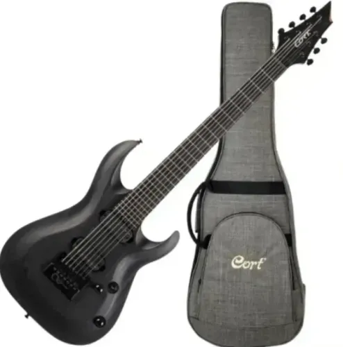 Guitarra Cort KX707 EverTune 7 Cordas Open Pore Black com Captadores Seymour Duncan