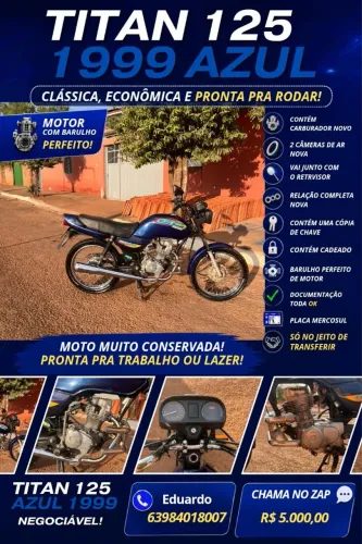 Titan 125 1999 azul 