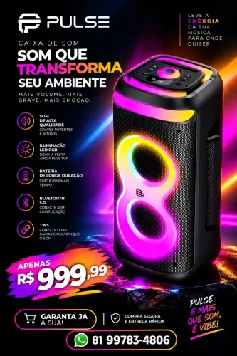 Caixa de som da Pulse