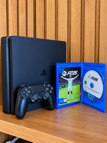 PS4 SLIM 1TB + CONTROLE ORIGINAL + JOGO