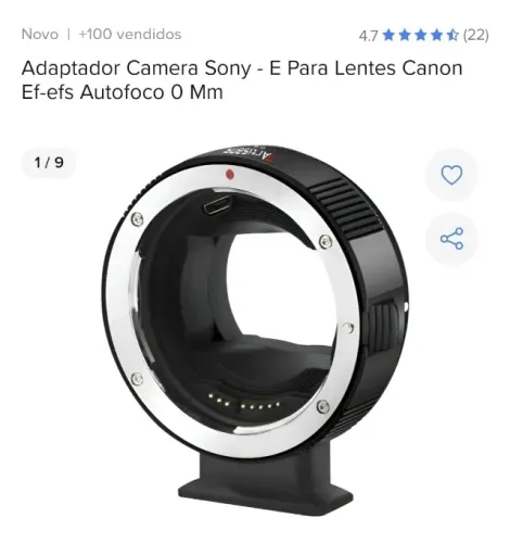 Adaptador Câmera Sony - E para lentes Canon Ef-Efs automático 0mm