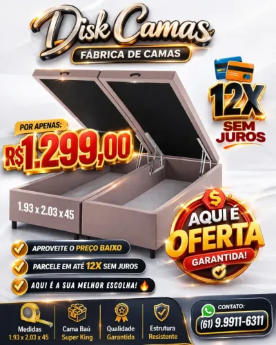 Cama box baú super king 193x203