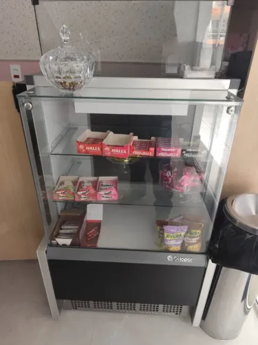 Balcão Caixa Vitrine Neutra Preto 75cm Aurora PXA-075R PR Gelopar