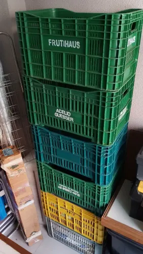 Caixas plásticas Hortifruti Feira Organizadora