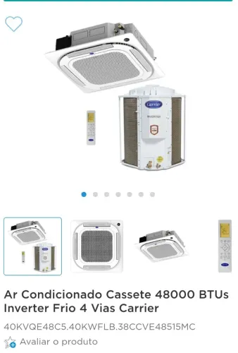 Ar condicionado cassete 48.000 btus