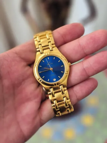 BULOVA | DATE DRESS | FULL PLAQUE D'OR | NEO-VINTAGE | AZUL SUNBURST <br>