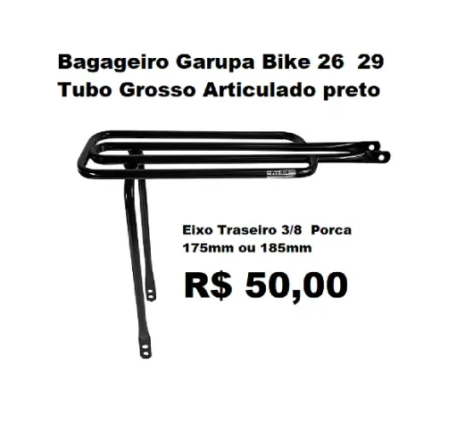 Bagageiro Garupa Dobrável Para Bikes Aro 26 29 Em Aço