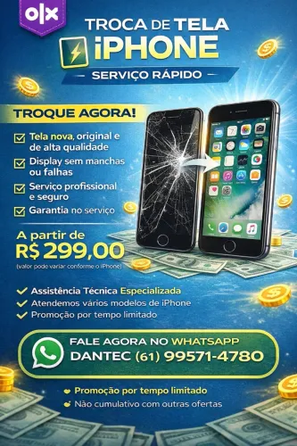 TROCA DE TELA IPHONE - SERVIÇO RÁPIDO