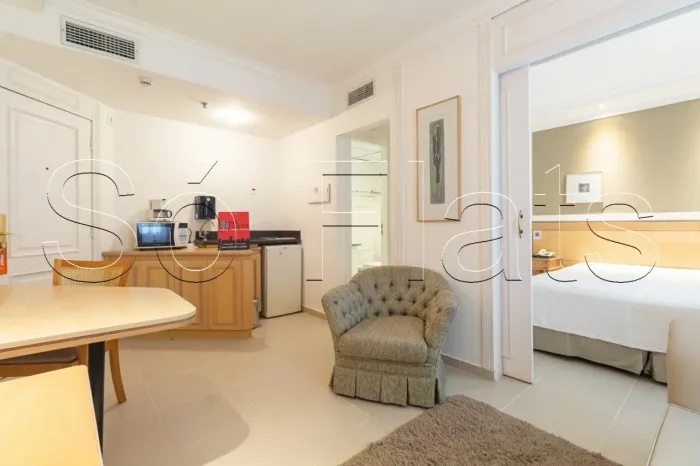 Flat disponível para locação no Jd Paulista com 1 dorm, próx a Av. Paulista, Museu do Masp