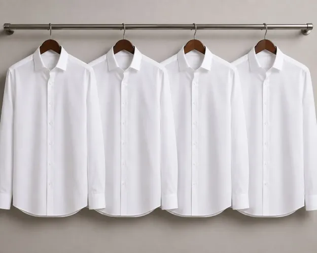 kit 4 camisas sociais passa facil algodão branca 2