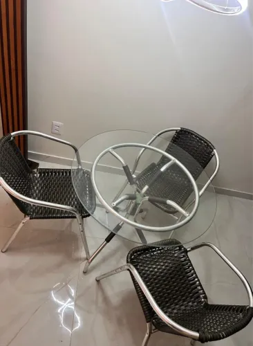 Mesas e cadeiras sala, varanda