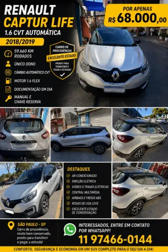 Renault Captur Life 1.6 16V Flex 5P Aut. 2019