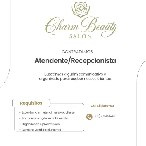 Recepcionista para salão de belezap00