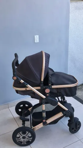 Carrinho de bebê 3 em 1 Luxo (Carrinho+Moisés+Bebê conforto)