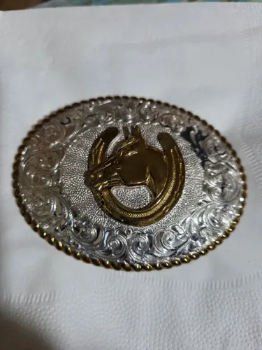 FIVELA COUNTRY CROMRINE , AMERICANA , PRATA COM BRONZE  ! VINTAGE  35 ANOS !  SEM USO  !