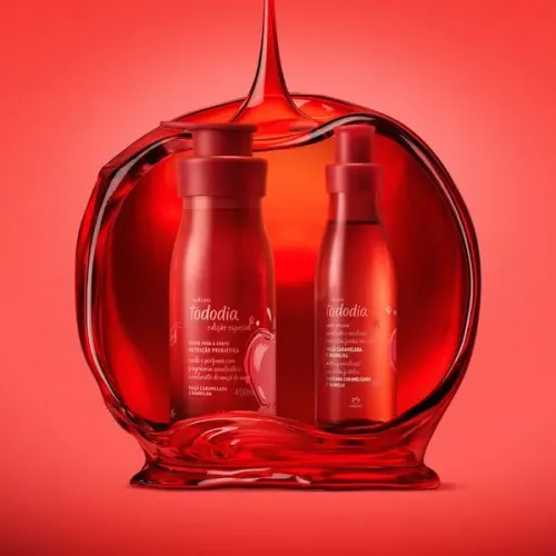 Conjunto Maçã Caramelada e Baunilha Natura Tododia - Hidratante e Body Splash