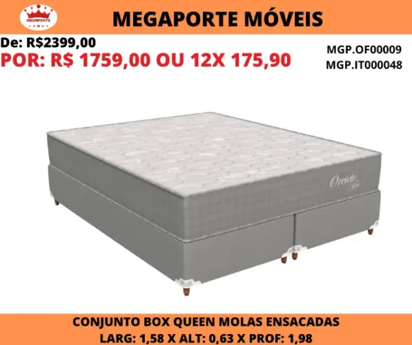 Conjunto Box Queen Molas Ensacadas Orvieto