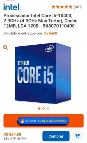 Processador Core i5 gen 10