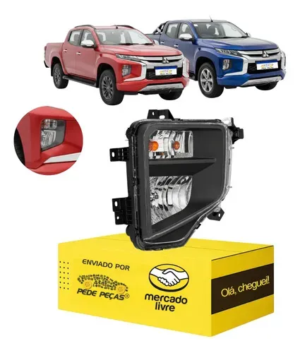 Farol Milha L200 Triton Sport Hpe 2021 22 23 24 2025 L.d Cristal