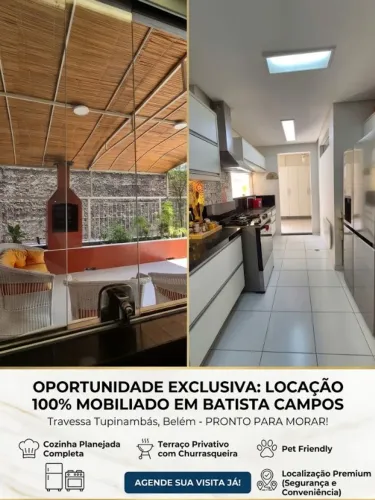 Lindo Apartamento 100% Mobiliado com Terraço Privativo e Churrasqueira na Batista Campos!