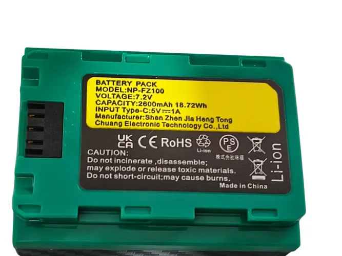 Bateria Digital Fz100 2600 Mah Tipo C Frete Gratis  Sony A6700 A7R Iii A7Iv Zve1 Zve 10 I