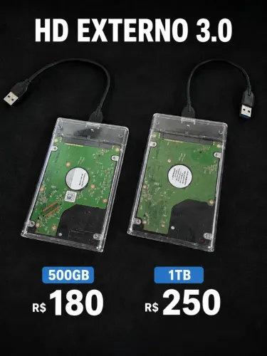 Hd externo 1tb e 500gb 3.0