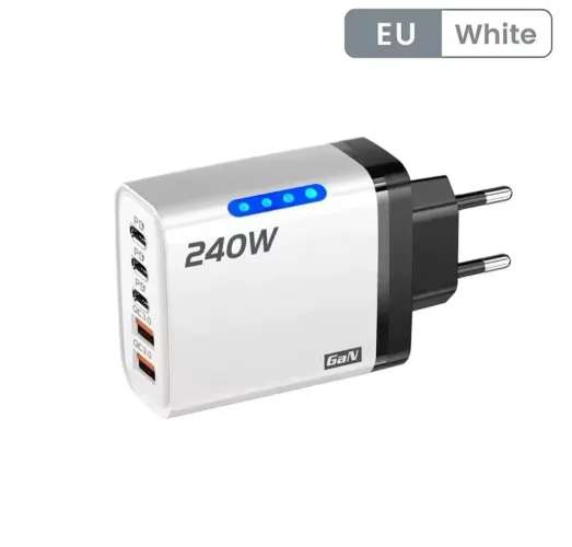 carregador super rápido de 240w com 5 entradas!