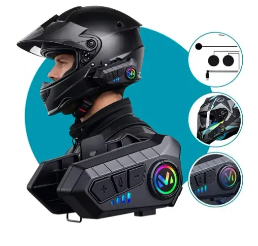 Fone com microfone para capacete V10
