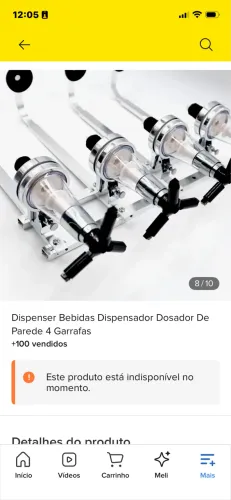 Dispenser Dosador de Bebidas 4 Garrafas de Parede - Novo