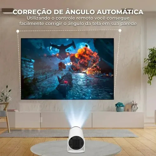 Mini Projetor Inteligente com Android Espelha Celular 