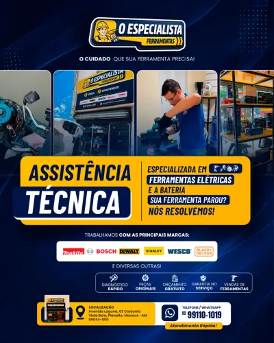 Conserto e Manutenção de Ferramentas Elétricas e a bateria em Manaus