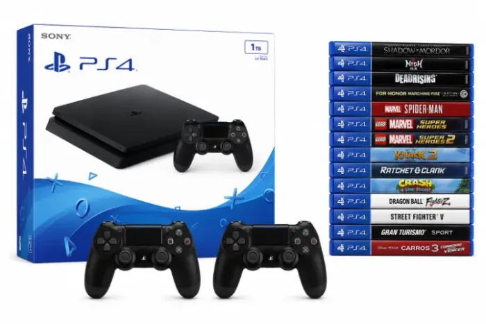 PS4 1TB + 2 Controles + 14 Jogos