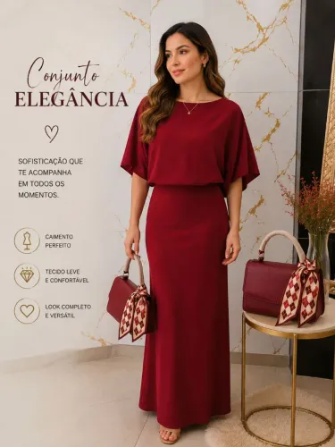 Conjunto saia e blusa