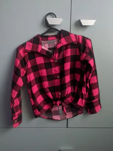 Camiseta xadrez vermelha infantil 