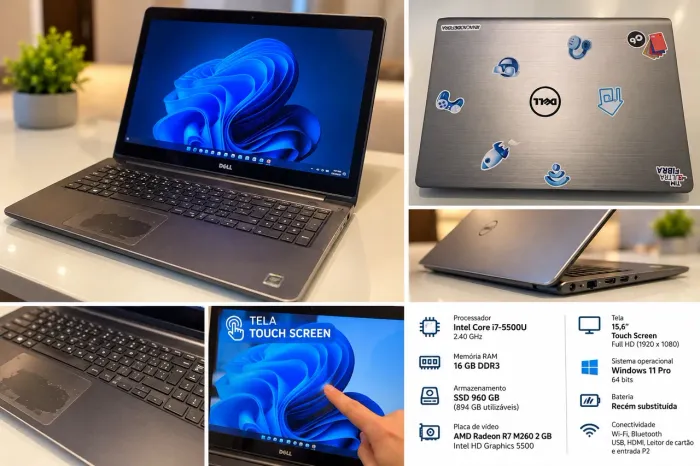Dell Inspiron 15 5548 i7 | 16GB | SSD 960GB | Touch | Bateria Nova