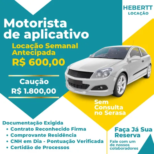 Carro para Aplicativo- Locação Semanal