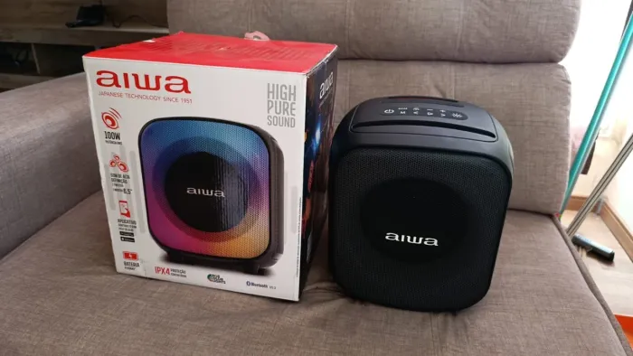 Caixa de Som Bluetooth AIWA 100W RMS | IPX4 | RGB | Bluetooth 5.3