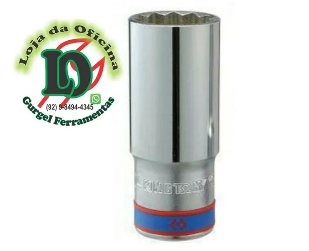 Soquete Estriado Longo de 19 mm com Encaixe de 1/2 Pol. - KING TONY-423019<br><br>