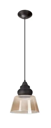 PENDENTE "BALI" VIDRO CHAMPAGNE/PT-OPL