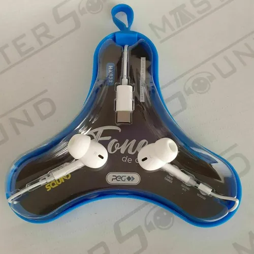 Fone de ouvido. HX832. Com entrada tipo C. Branco. Novo.