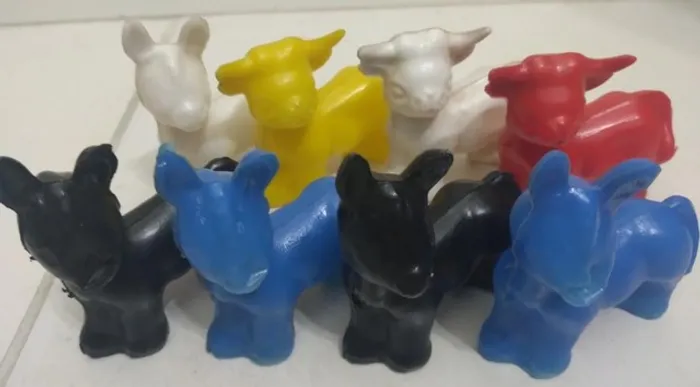Lote Animais Bichos Vaca Burro Antigos De Plástico Raros