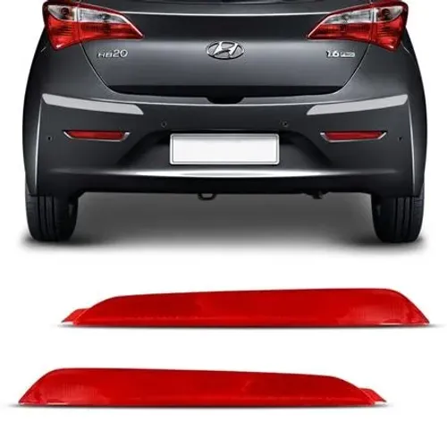 Lanterna Parachoque Hyundai HB20 2013 à 2015 - Traseiro Vermelho D/E - Refletiva