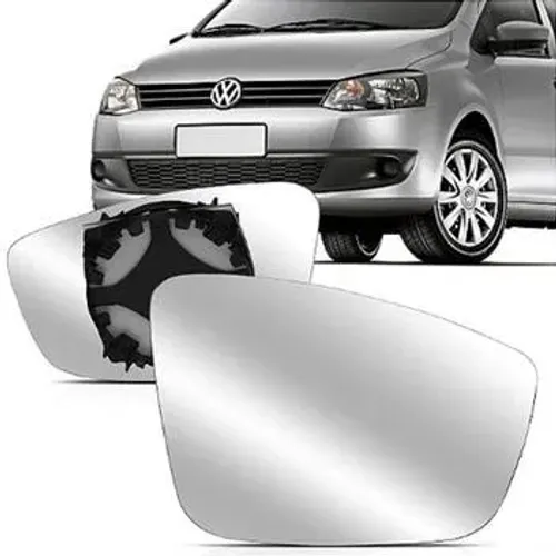 Lente Retrovisor Volkswagen Fox 2010 à 2012 - Lente C/ Placa / Convexa - LD - Metagal